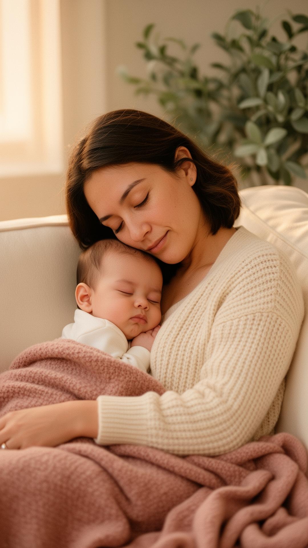 A mother resting peacefully